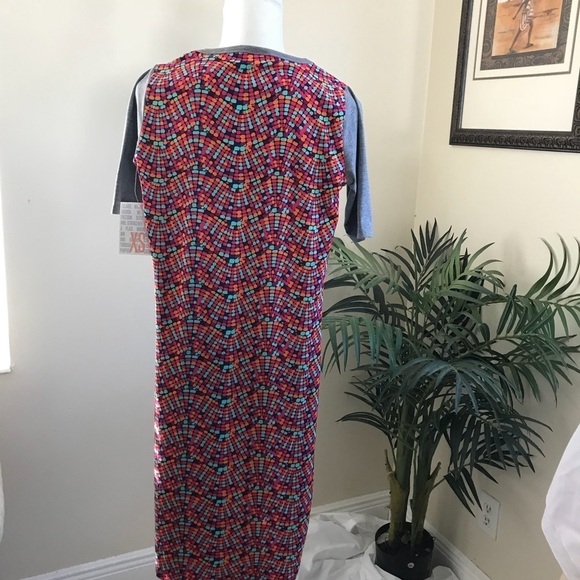 NWT LuLaRoe Julia Baseball Type Gray sleeve Dress - Picture 3 of 4